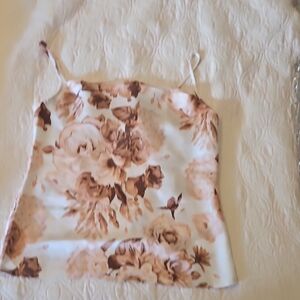 Express Floral Camisole in Cream and Brown